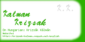 kalman krizsak business card